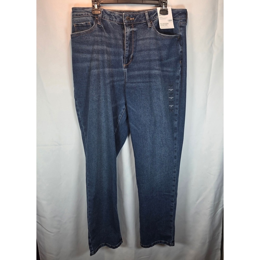 Sonoma Women's Size 18R Curvy Straight Casual High Rise Blue Denim Jeans NWT
